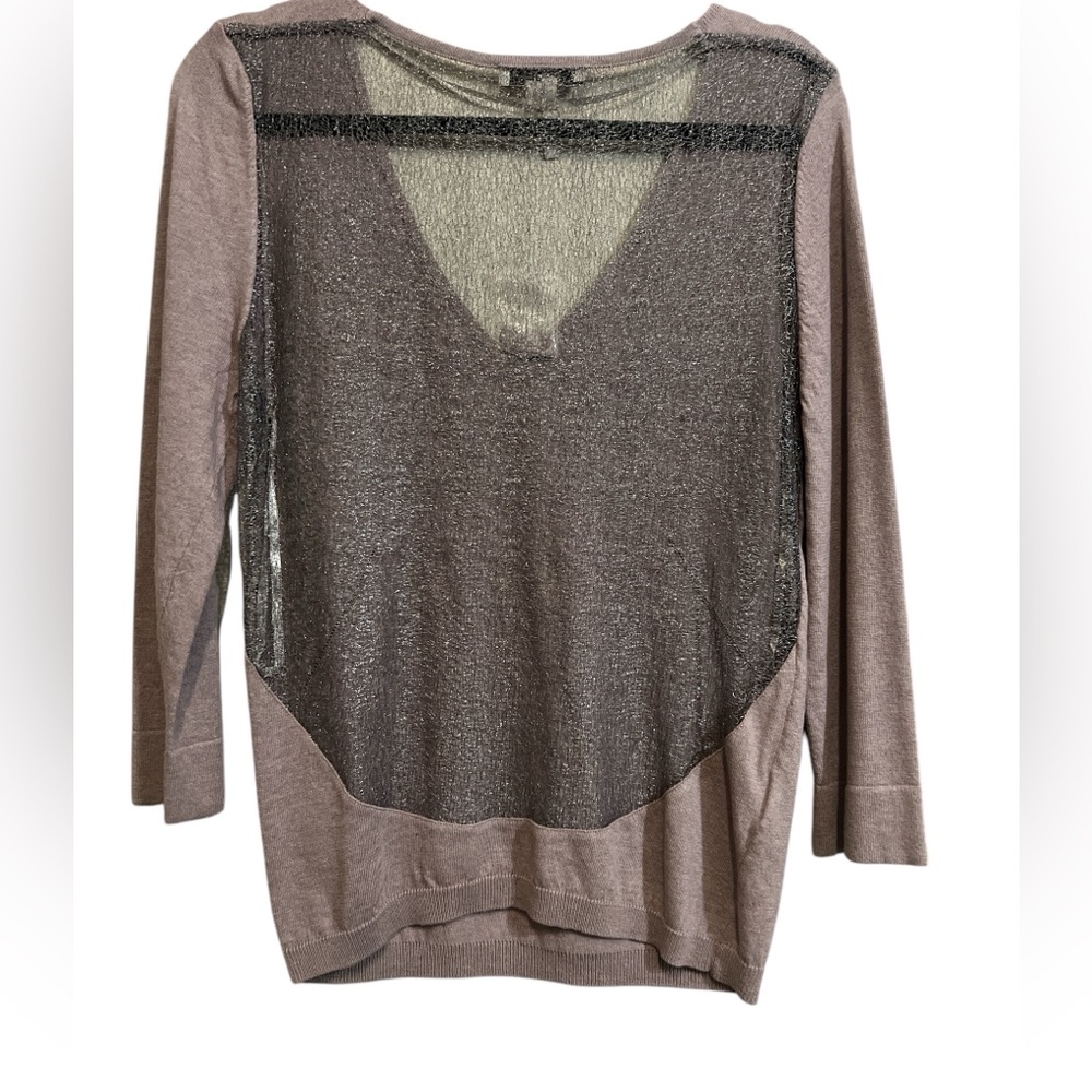 BCBGeneration V-Neck, Sheer Back Sweater Top
Medium Size